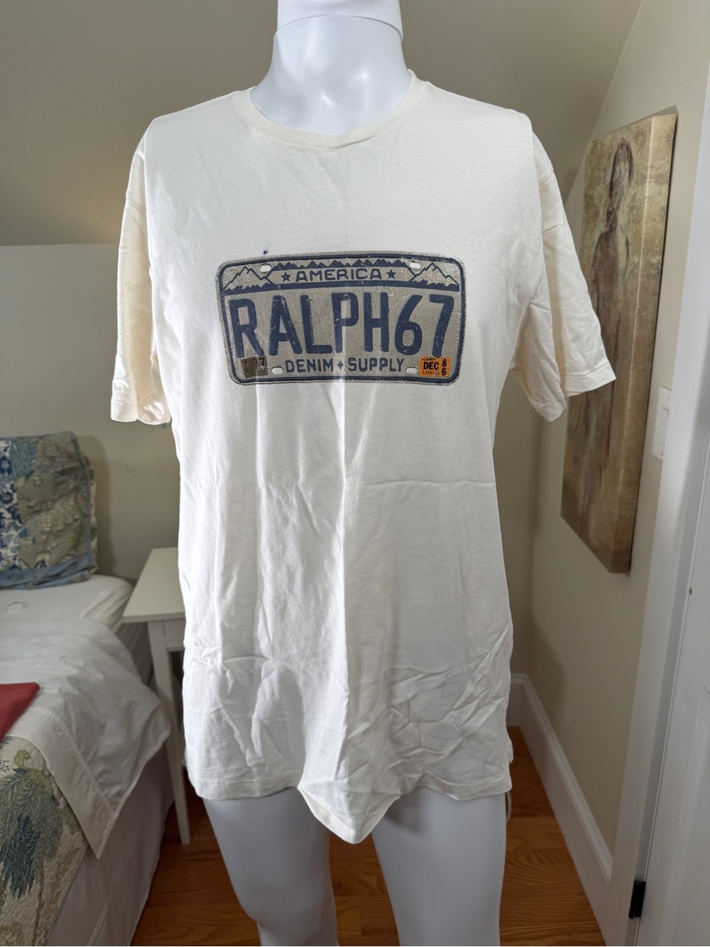 Ralph Lauren Denim & Supply Graphic T Shirt Large White RALPH67